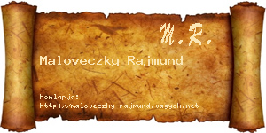 Maloveczky Rajmund névjegykártya